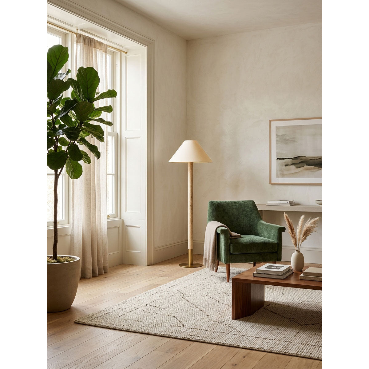 Sterling Travertine Floor Lamp