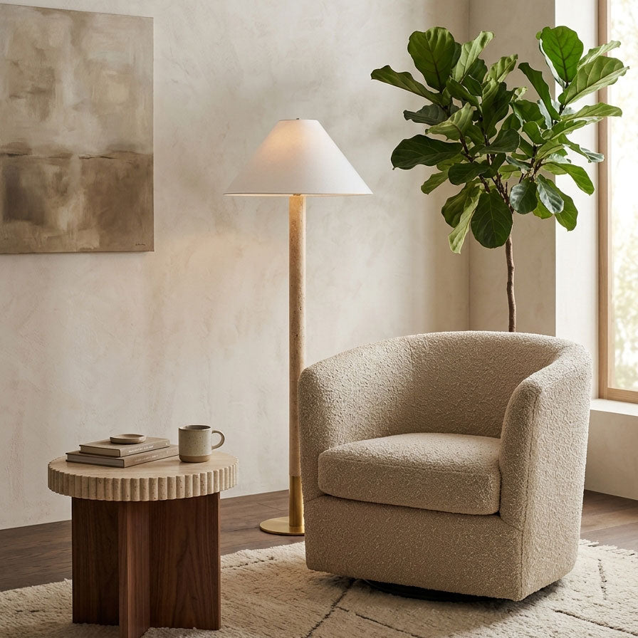 Sterling Travertine Floor Lamp